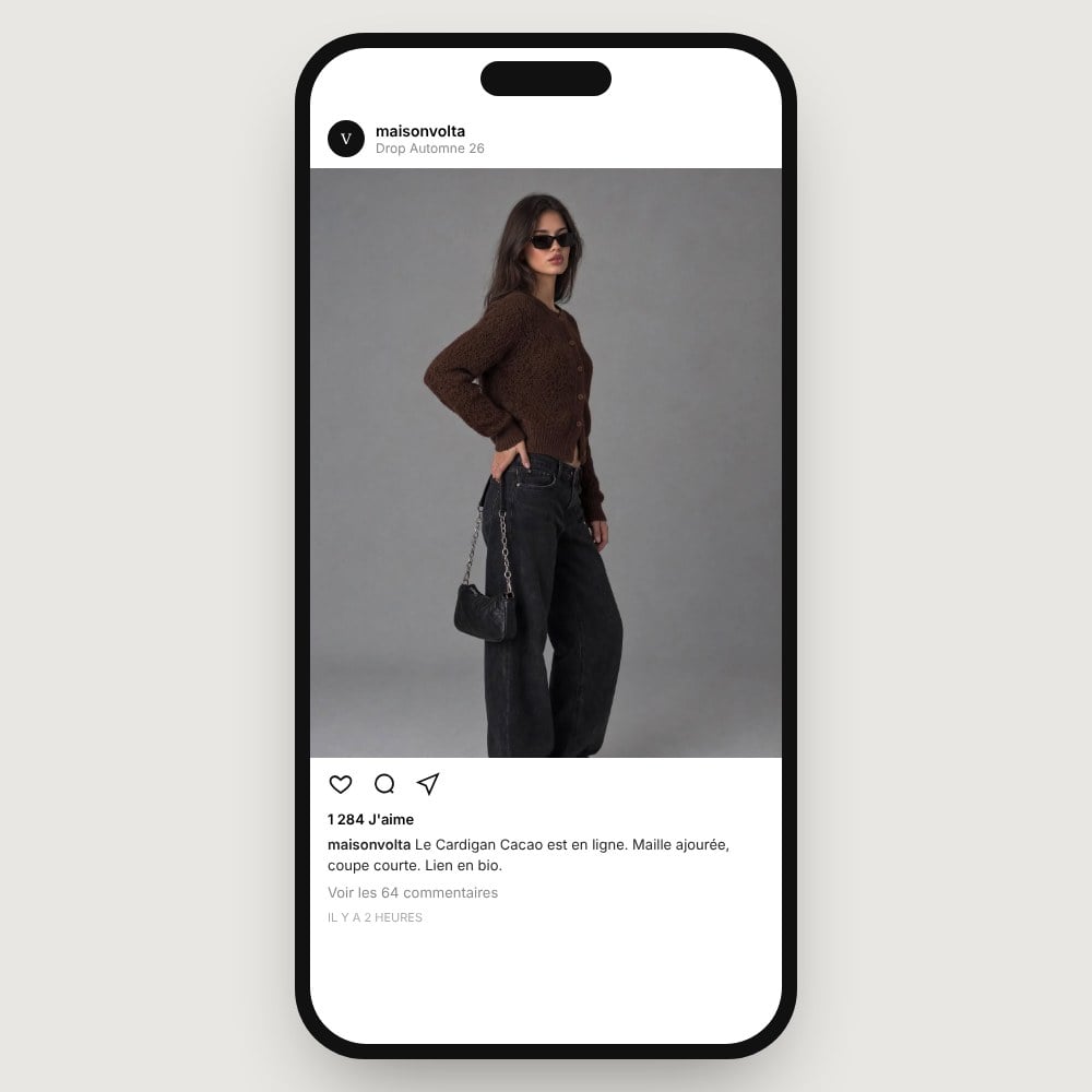 Post Instagram du drop sur smartphone